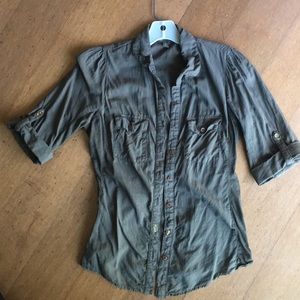 Fei (Anthropologie) green collared shirt